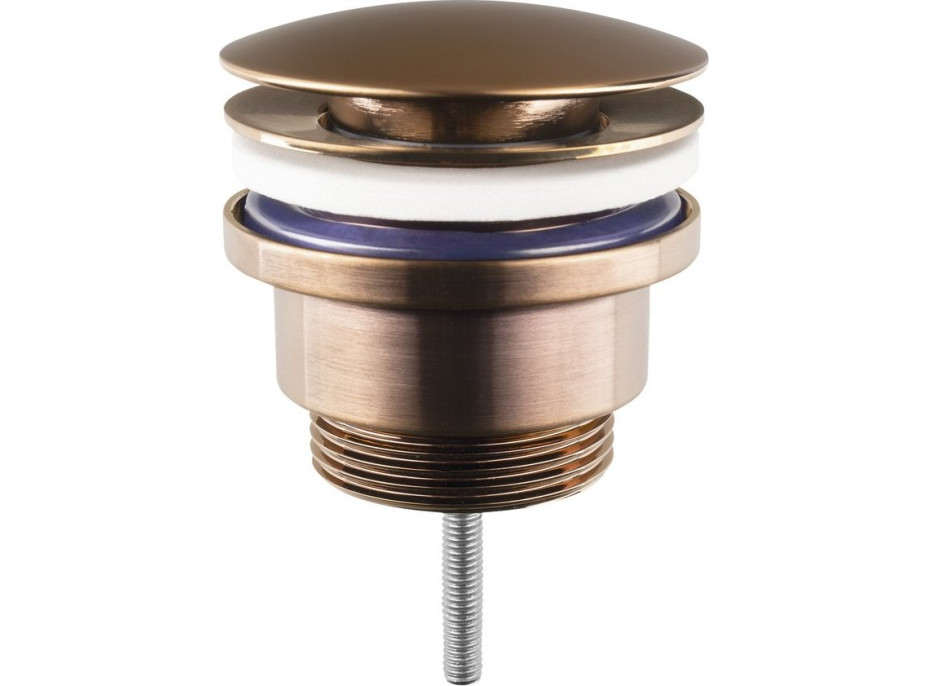 Sapho Umyvadlová výpust 5/4“, click-clack, velká zátka, 10-55mm, měď mat CV1002PG