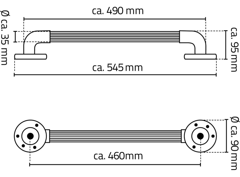 Ridder Pevnostní madlo plastové, 450mm, chrom A1014537