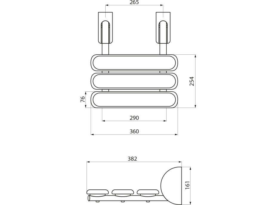 Ridder HANDICAP sklopné sedátko do sprchového koutu, 36x25cm, černá A140110