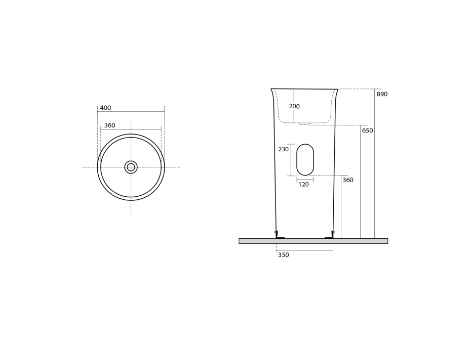 Kerasan THE NEW YORKER keramické umyvadlo volně stojící ke stěně, 40x89x40cm, bílá 564501