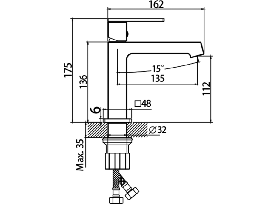 Sapho KRONY stojánková umyvadlová baterie, gun metal GJ002GM