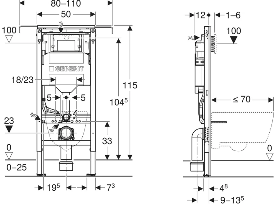 Geberit GEBERIT DUOFIX podomítková nádržka Sigma 12cm, pro napojení do boční stěny 111.355.00.6