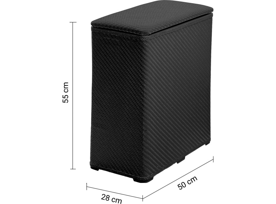 Gedy AMBROGIO koš na prádlo 50x55x28 cm, černá 203814