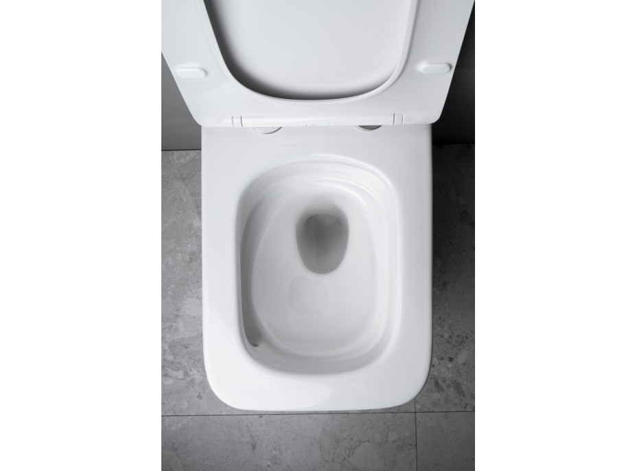 Sapho PORTO závěsná WC mísa, Vortex Rimless, 35, 5x52cm, bílá PZ102V