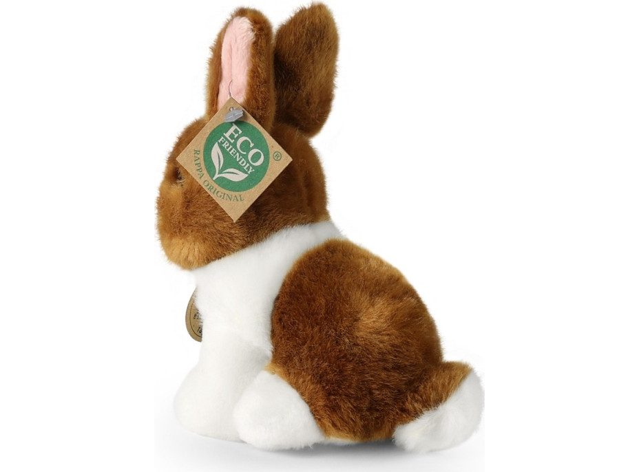 Rappa Plyšový králík bílo-hnědý sedící 16 cm ECO-FRIENDLY