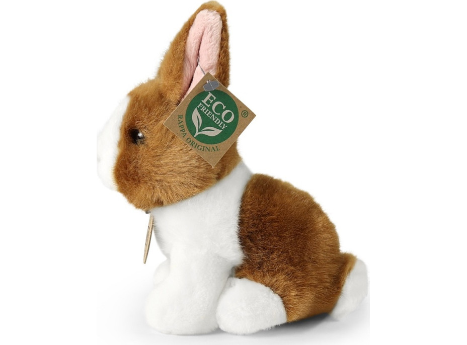 Rappa Plyšový králík bílo-hnědý sedící 16 cm ECO-FRIENDLY