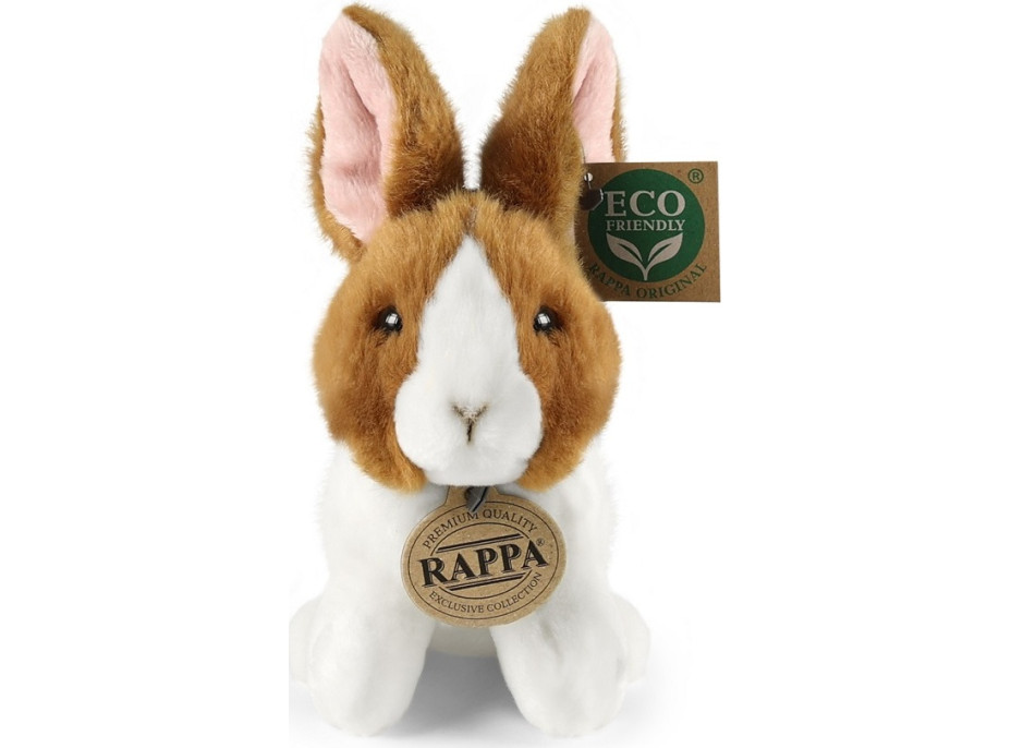 Rappa Plyšový králík bílo-hnědý sedící 16 cm ECO-FRIENDLY