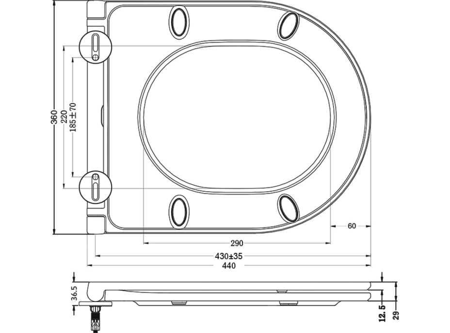 Sapho PACO WC sedátko, SLIM, Soft Close, Easy Take, bílá PCS1013