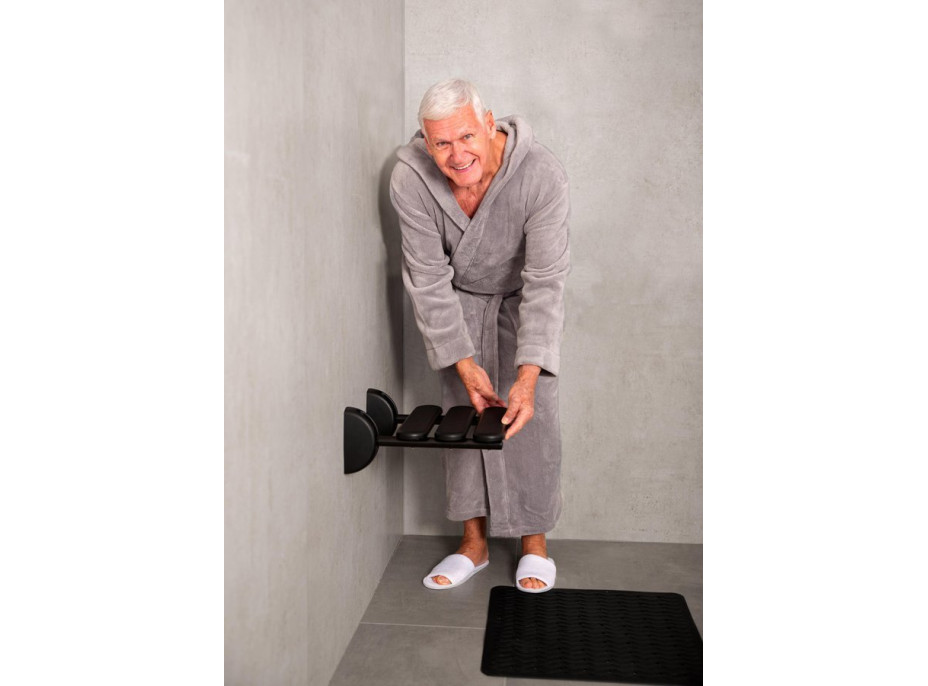 Ridder HANDICAP sklopné sedátko do sprchového koutu, 36x25cm, černá A140110