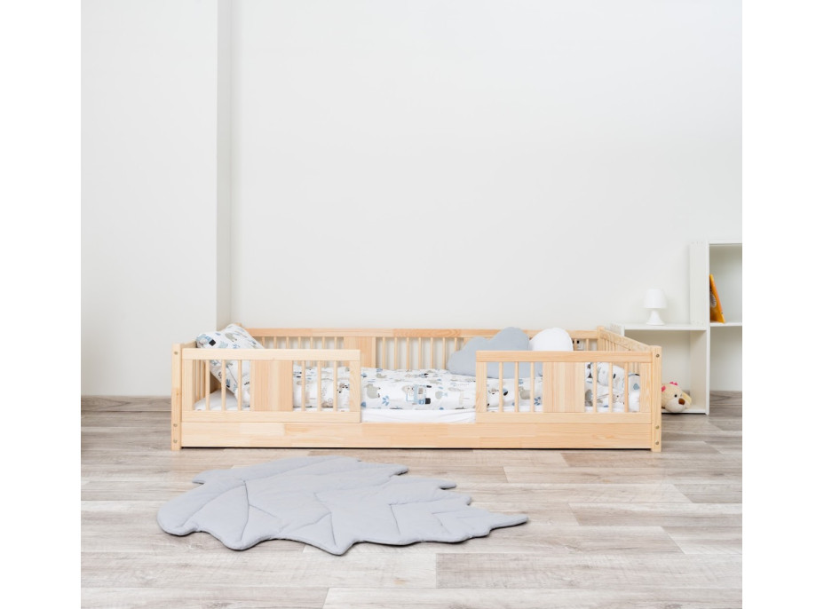 Dětská Montessori postel z masivu borovice LUNA - 160x80 cm
