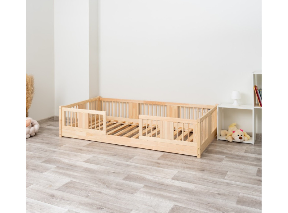 Dětská Montessori postel z masivu borovice LUNA - 180x80 cm