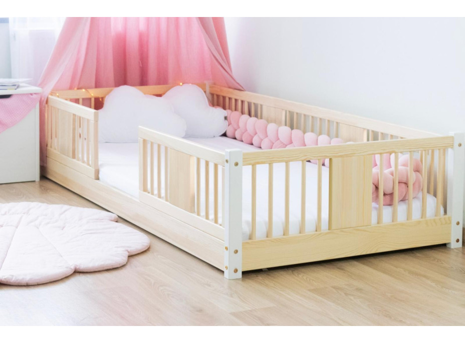 Dětská Montessori postel z masivu borovice LUNA - 180x80 cm