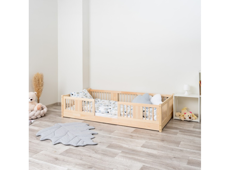 Dětská Montessori postel z masivu borovice LUNA - 160x80 cm
