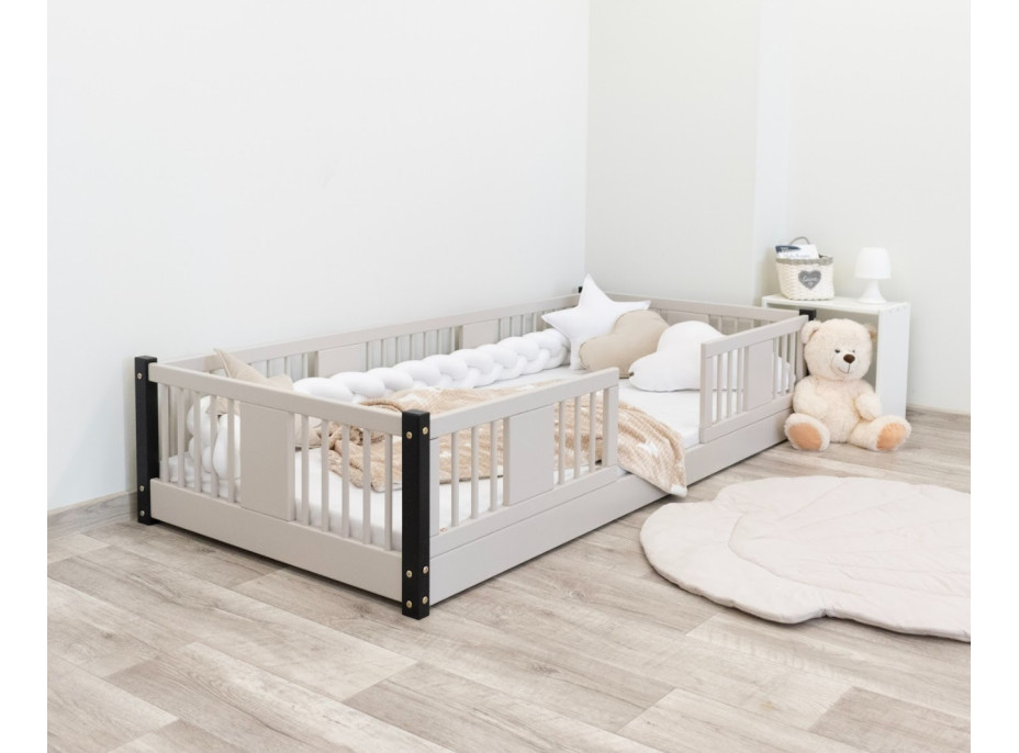 Dětská Montessori postel z masivu borovice LUNA - 160x80 cm