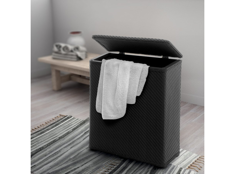 Gedy AMBROGIO koš na prádlo 50x55x28 cm, černá 203814