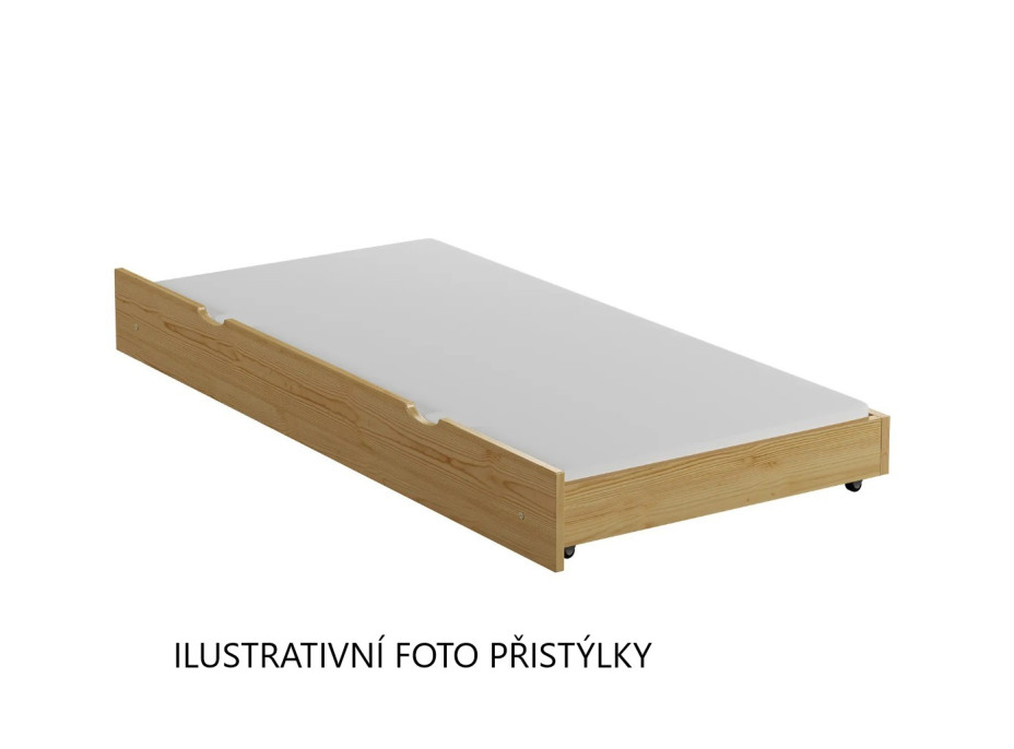 Dětská postel z masivu borovice LUNA 20 - 180x80 cm