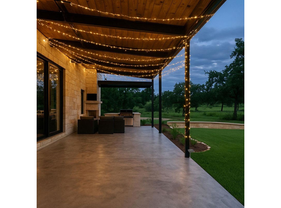 Solight LED solární řetěz, 200LED, 22m, teplá bílá