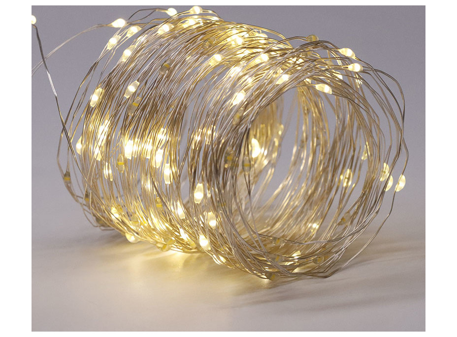 Solight LED solární řetěz, 200LED, 22m, teplá bílá