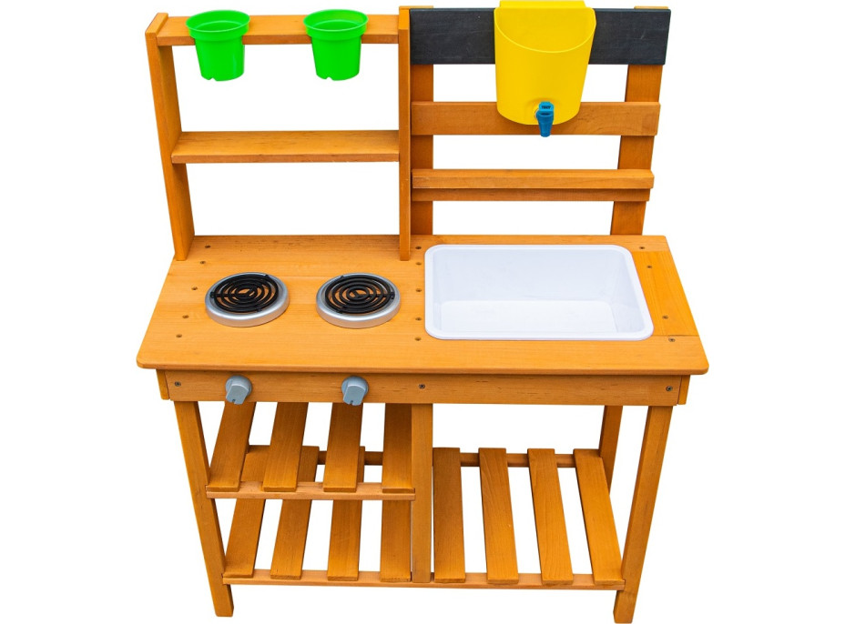 2Kids Toys Dřevěná zahradní kuchyňka s dřezem