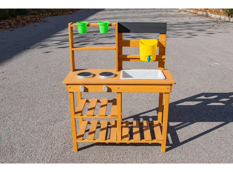 2Kids Toys Dřevěná zahradní kuchyňka s dřezem