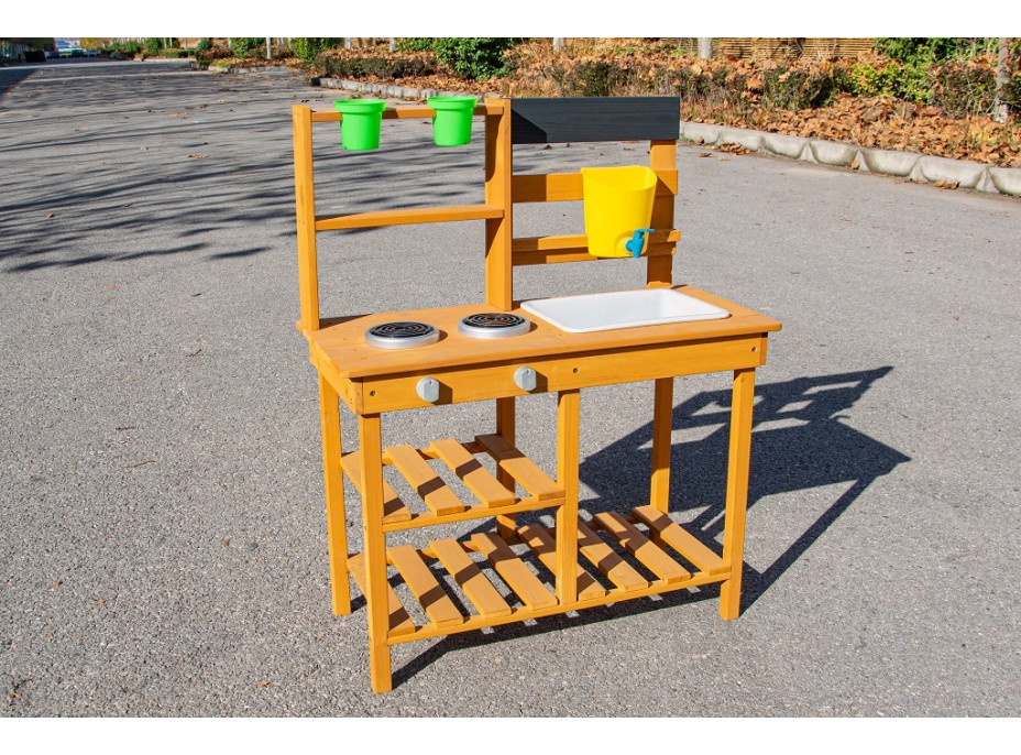 2Kids Toys Dřevěná zahradní kuchyňka s dřezem