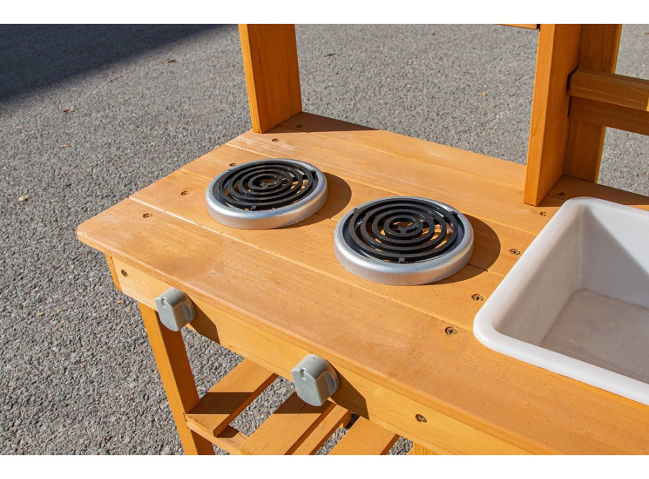 2Kids Toys Dřevěná zahradní kuchyňka s dřezem