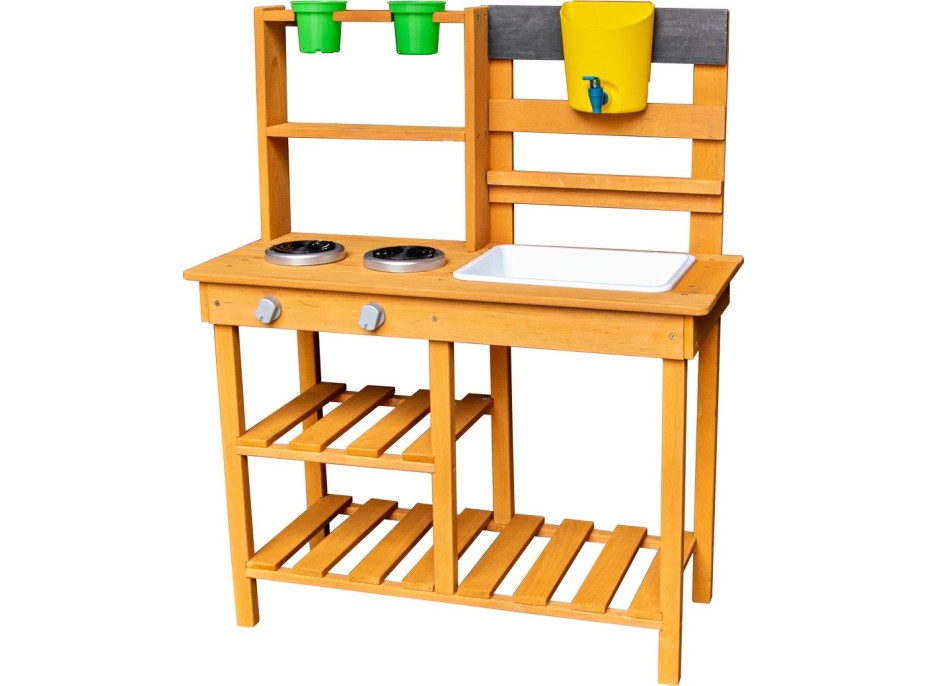 2Kids Toys Dřevěná zahradní kuchyňka s dřezem