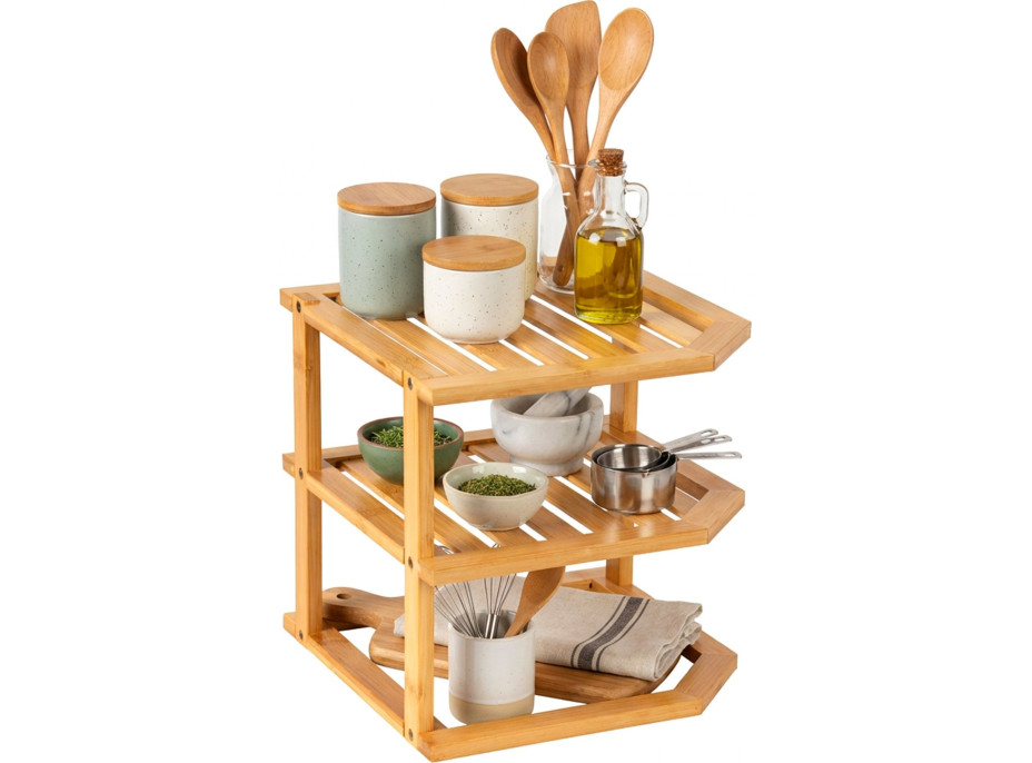 Rohová bambusová polička DEDAL