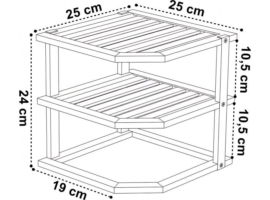 Rohová bambusová polička DEDAL
