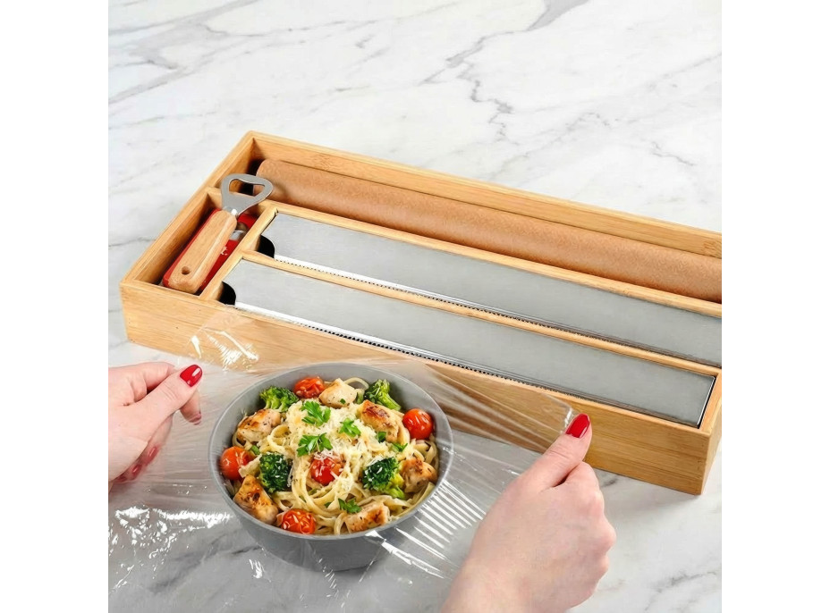 Bambusový zásobník na kuchyňské folie BORDE