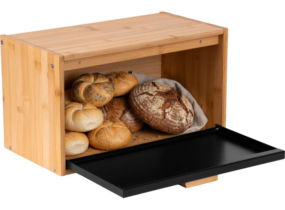 Bambusový chlebník CHARLES - přírodní/černý