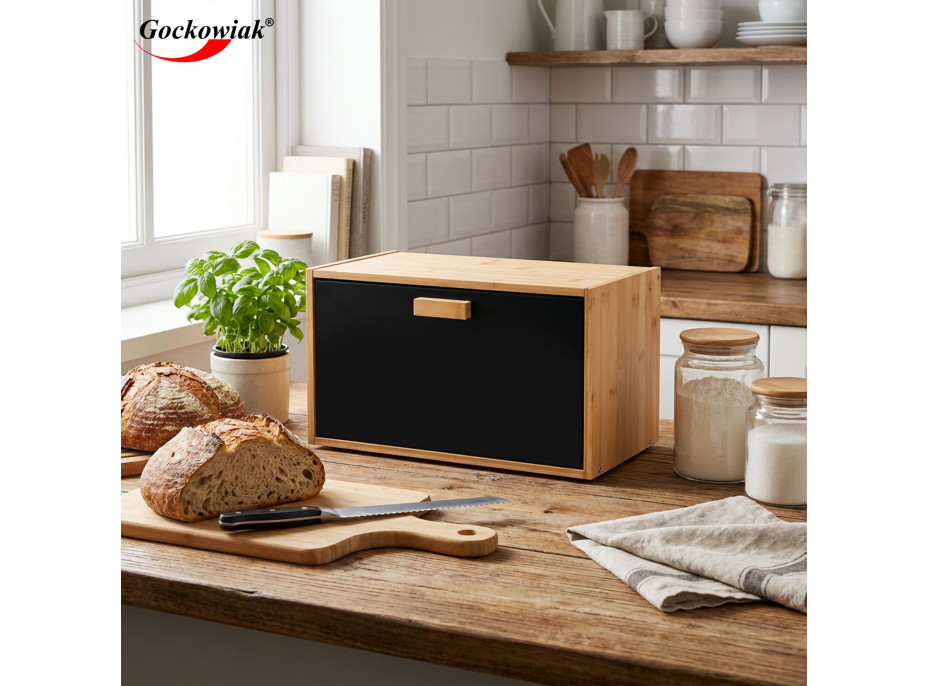 Bambusový chlebník CHARLES - přírodní/černý