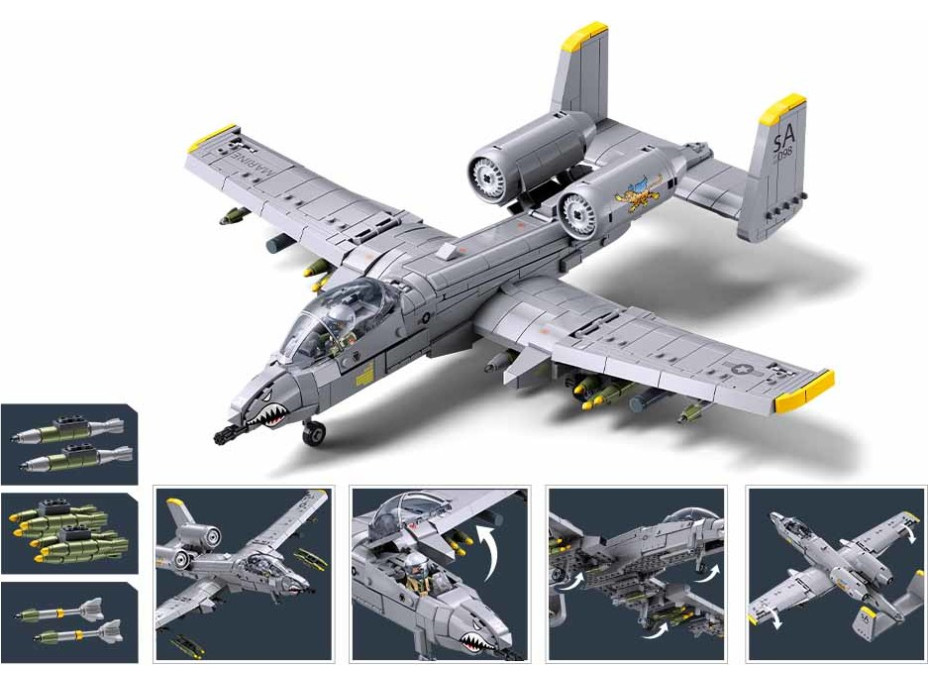 Sluban Model Bricks M38-B1362 Útočný letoun A10CS