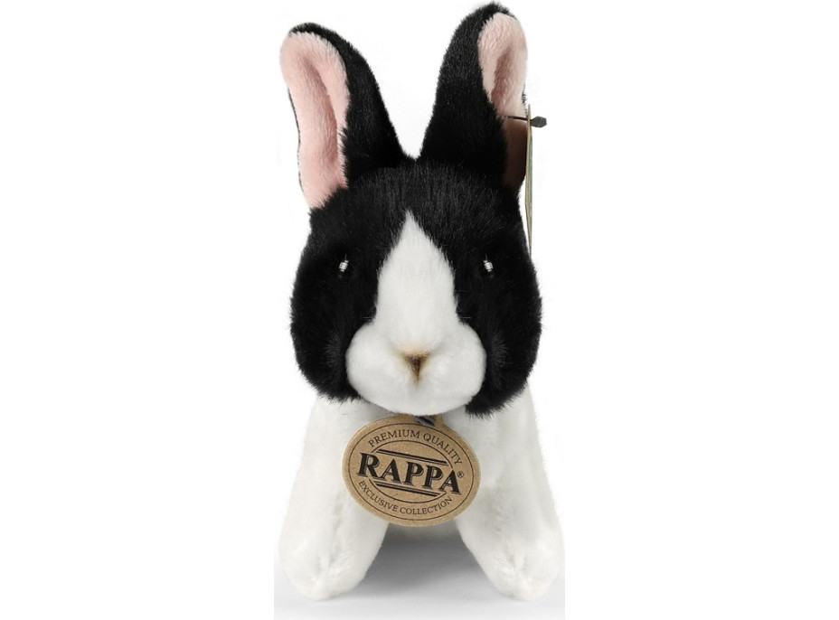 Rappa Plyšový králík bílo-černý sedící 16 cm ECO-FRIENDLY
