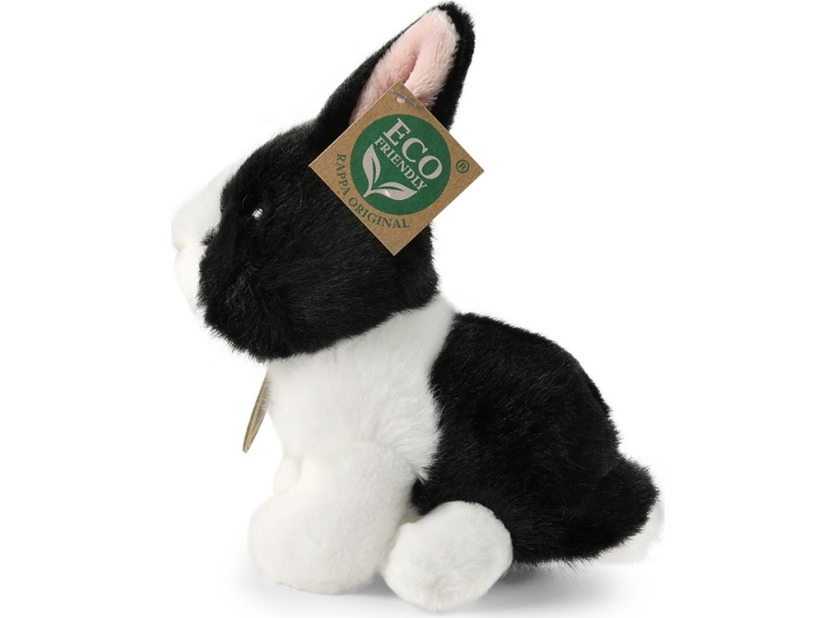 Rappa Plyšový králík bílo-černý sedící 16 cm ECO-FRIENDLY