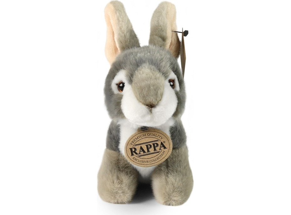 Rappa Plyšový králík šedý sedící 16 cm ECO-FRIENDLY