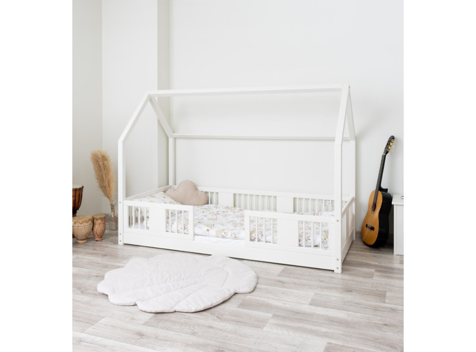 Dětská domečková Montessori postel z masivu borovice LUNA L - 160x80 cm