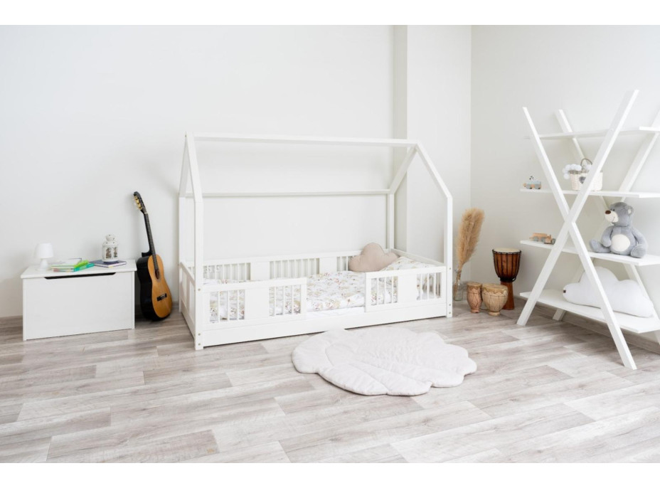 Dětská domečková Montessori postel z masivu borovice LUNA L - 190x90 cm