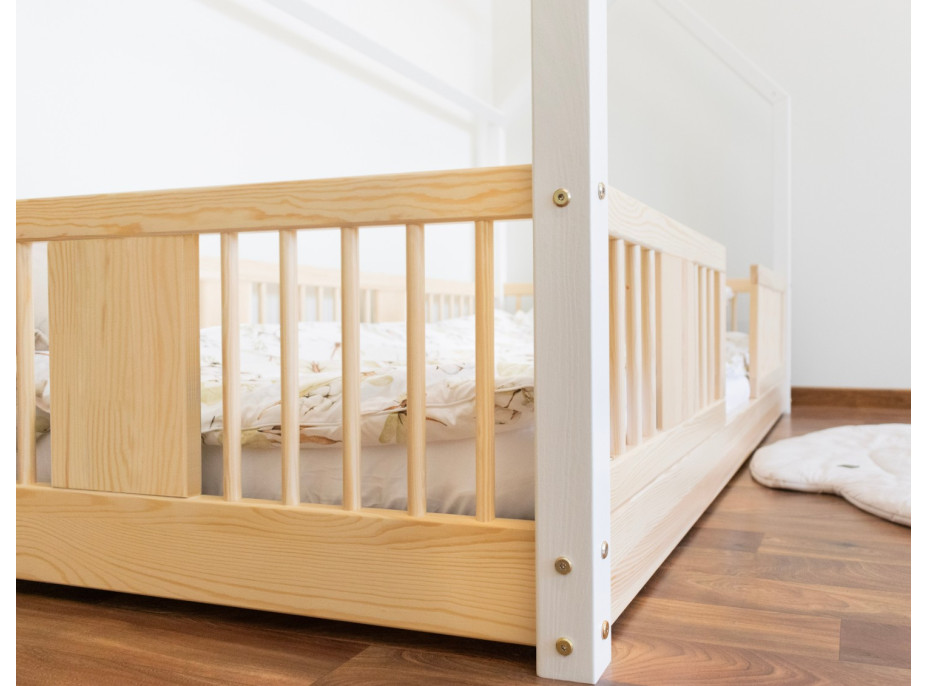 Dětská domečková Montessori postel z masivu borovice LUNA L - 190x90 cm