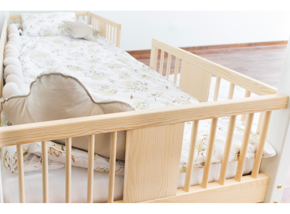 Dětská domečková Montessori postel z masivu borovice LUNA L - 180x80 cm