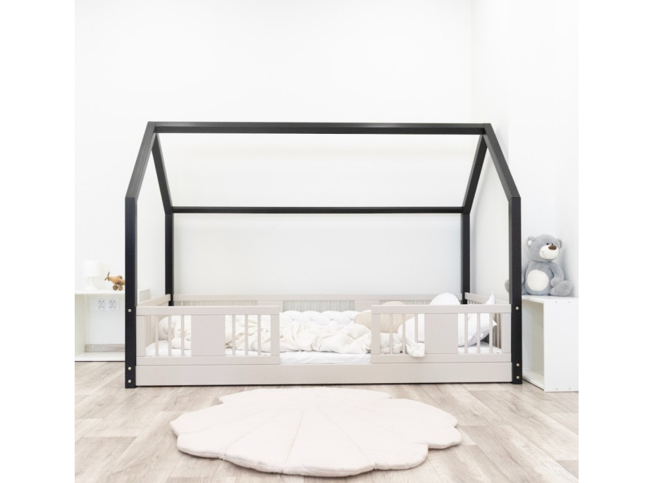 Dětská domečková Montessori postel z masivu borovice LUNA L - 180x80 cm