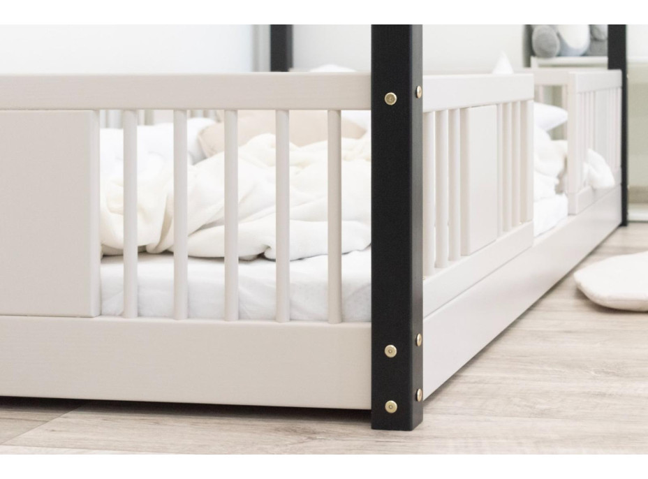 Dětská domečková Montessori postel z masivu borovice LUNA L - 180x80 cm