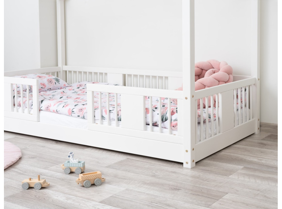 Dětská domečková Montessori postel z masivu borovice LUNA S - 180x80 cm