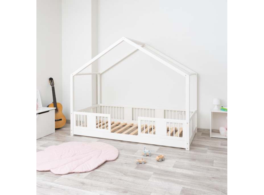 Dětská domečková Montessori postel z masivu borovice LUNA S - 200x90 cm