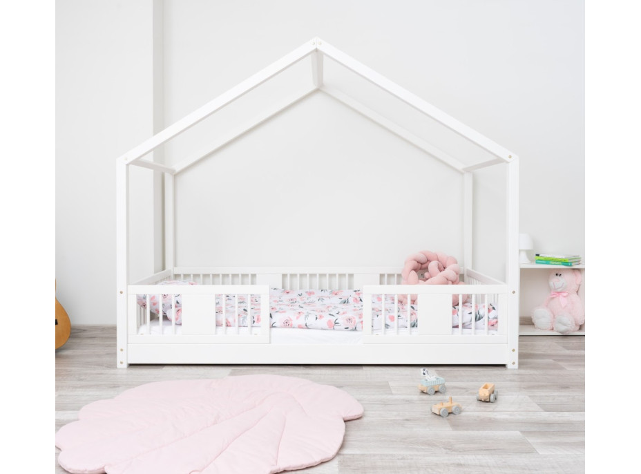 Dětská domečková Montessori postel z masivu borovice LUNA S - 160x80 cm