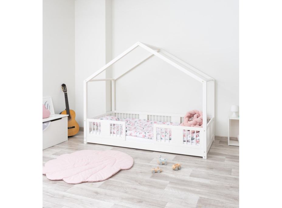 Dětská domečková Montessori postel z masivu borovice LUNA S - 200x90 cm