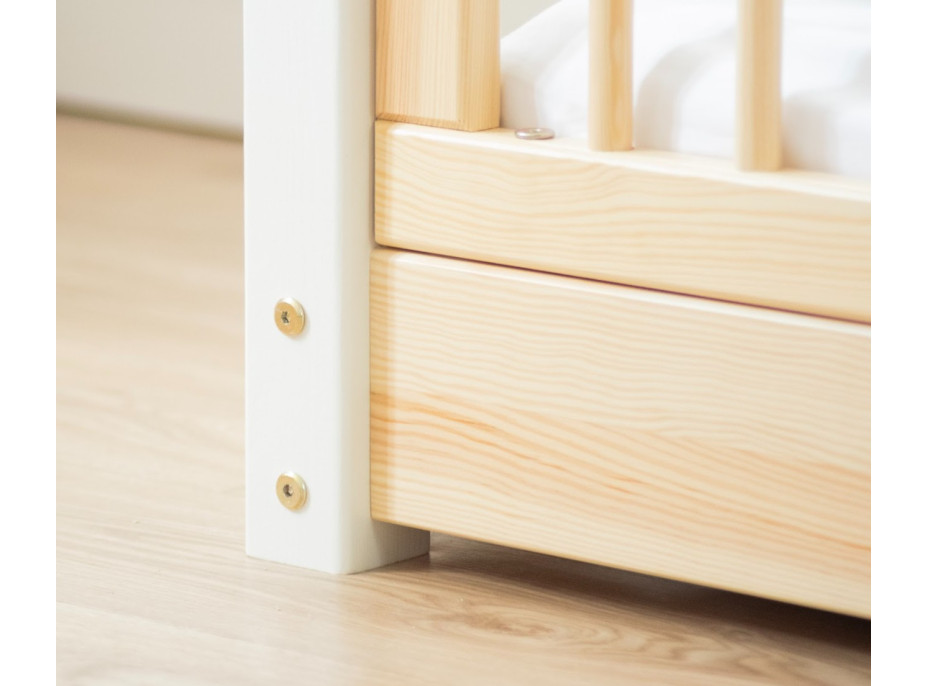Dětská domečková Montessori postel z masivu borovice LUNA S - 160x80 cm