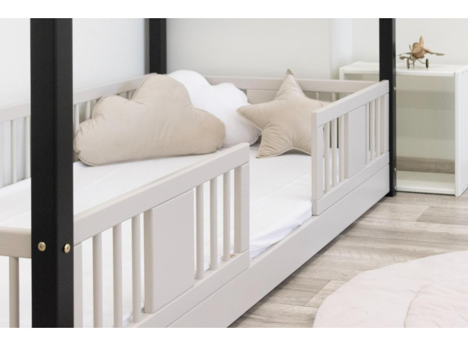 Dětská domečková Montessori postel z masivu borovice LUNA S - 200x90 cm