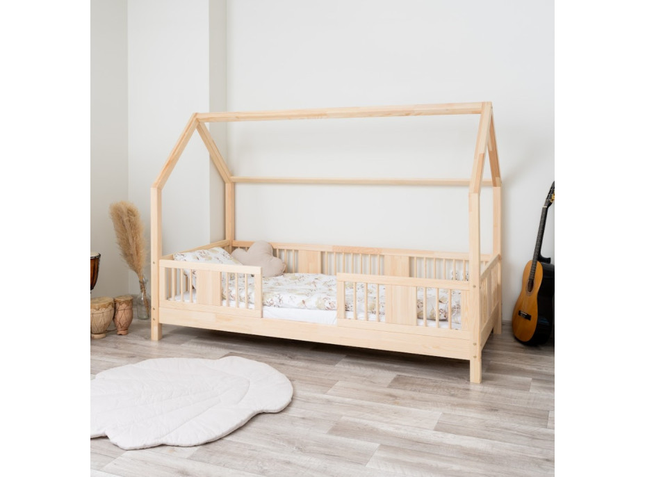 Dětská domečková postel z masivu borovice LUNA L 10 - 160x80 cm