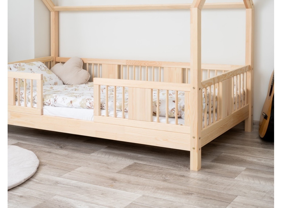 Dětská domečková postel z masivu borovice LUNA L 10 - 200x90 cm